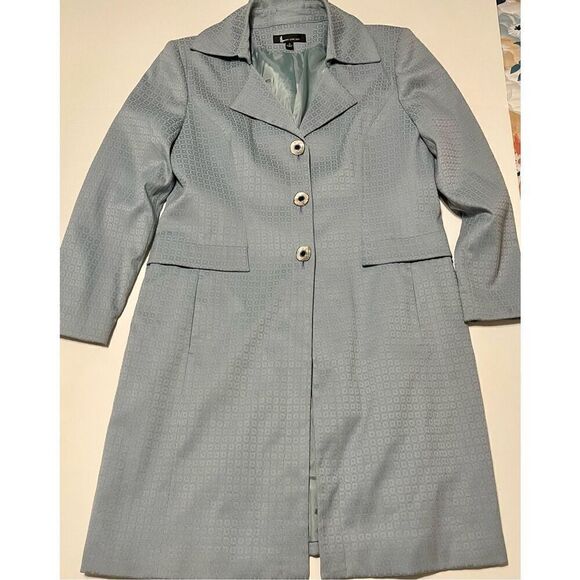 Women's Larry Levine 3 Piece Teal Blue Career Business‎ Travel Pant Suit Size 18 - Picture 13 of 16